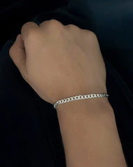 Pulsera Eslabón Plano en Plata 925