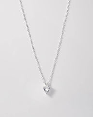 Cadena Corazón Brillante Plata 925 Para Dama