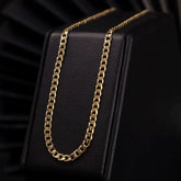 Cadena Eslabón Plano en Oro laminado 18k Para Caballero