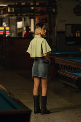 Crop Poncho "La Salsa" Clear Olive Green