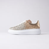 Alexander McQueen Oversized Sneaker – Gold & Silver Glitter