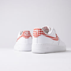 Nike Air Force 1 Low '07 Essential Blanco Mystic Rojo Gingham (Talla de mujer)