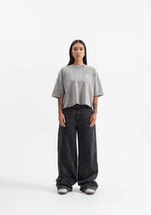 Knockout grey crop top