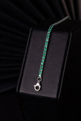 Pulsera Tenis Verde en Plata 925