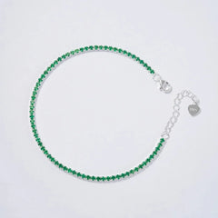 Pulsera Tenis Verde en Plata 925
