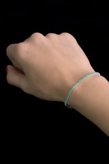 Pulsera Tenis Verde en Plata 925