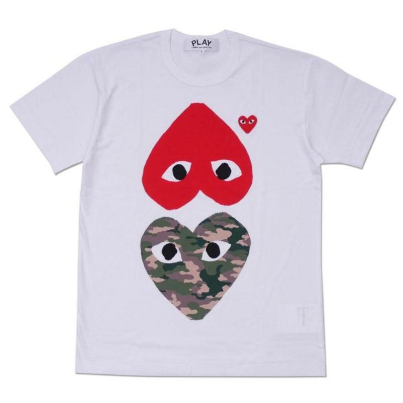 CDG Tee Red Heart Camo Heart