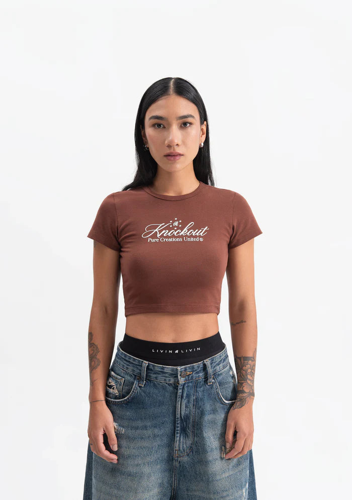 Knockout Brown Baby Tee