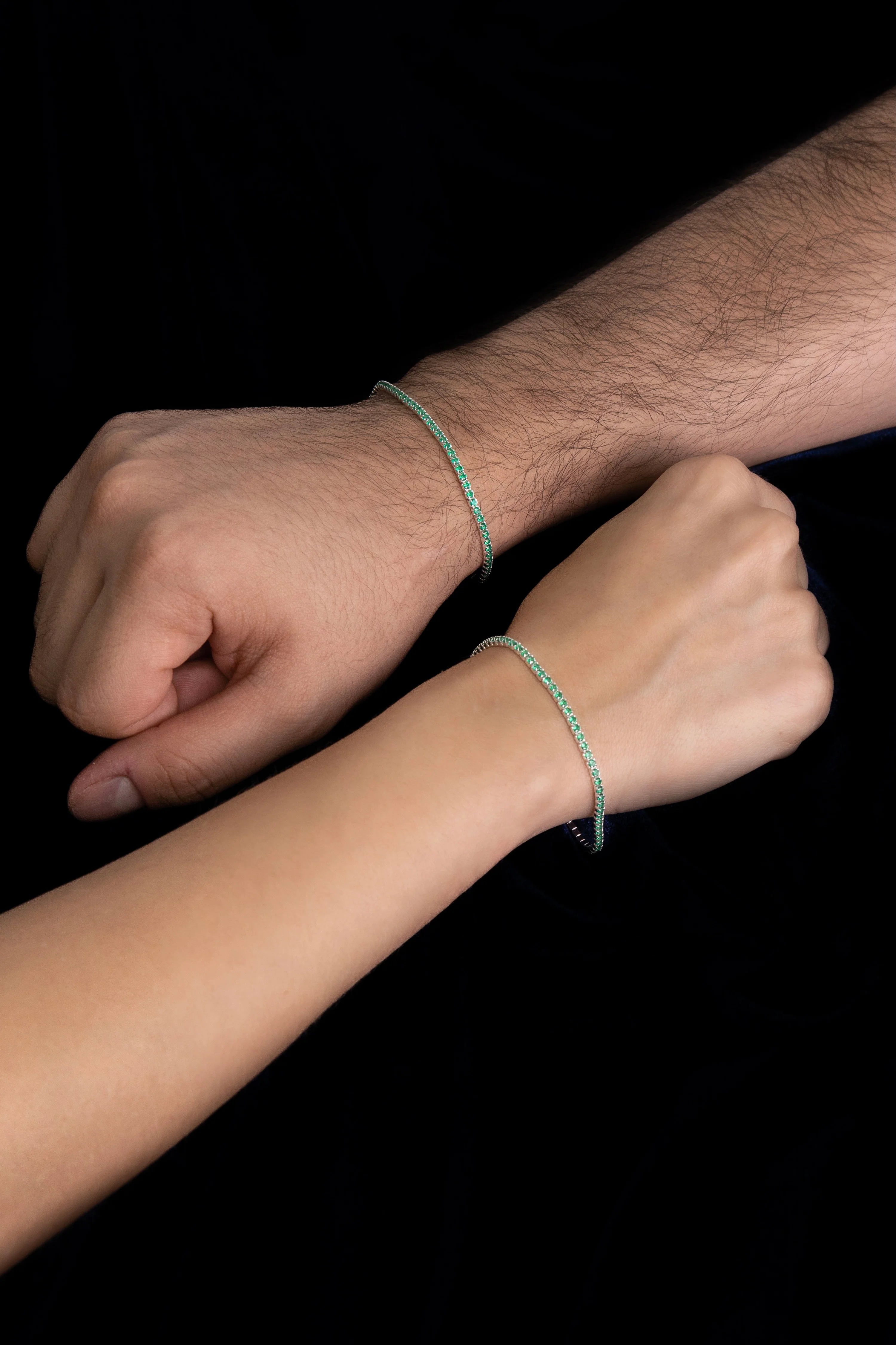 Pulsera Tenis Verde en Plata 925